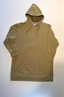 White Mark Hooded Tunic/Dress Sweatshirt Ribbed Pocket Size 2X